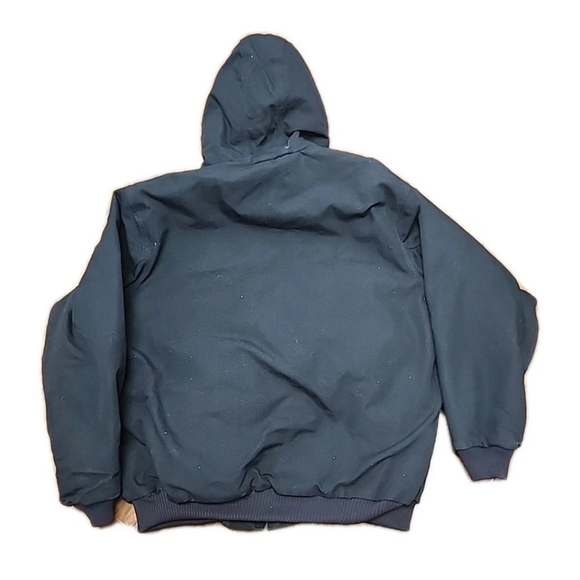 Vintage Carhartt J140 BLK Hooded Jacket Mens XL Tall Quilt Lined Duck Canvas USA - Picture 5 of 10